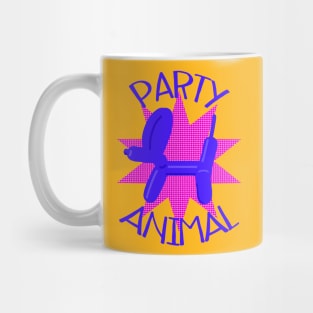 Party Animal Quirky Retro Pop Art Balloon Animal Shirt Mug